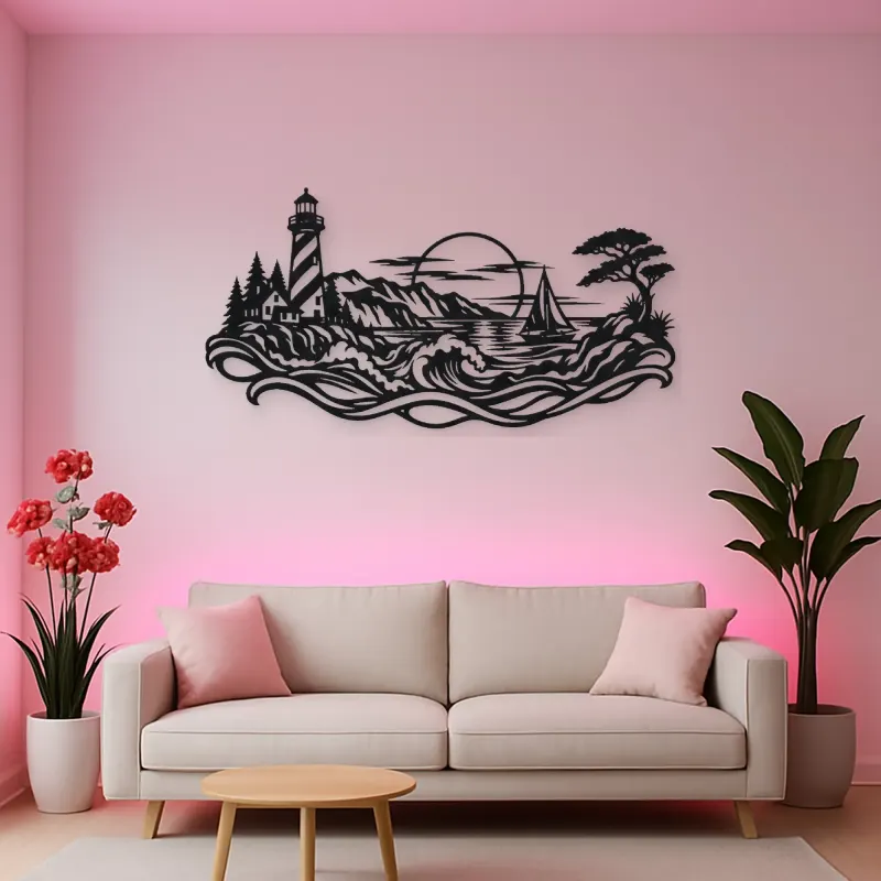 Lighthouse Coastline Metal Wall Art | Coastal and Nautical Wall Decor