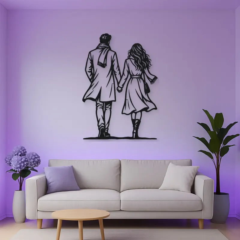 Evening Stroll Couple Metal Wall Art | Romantic Couple Decor