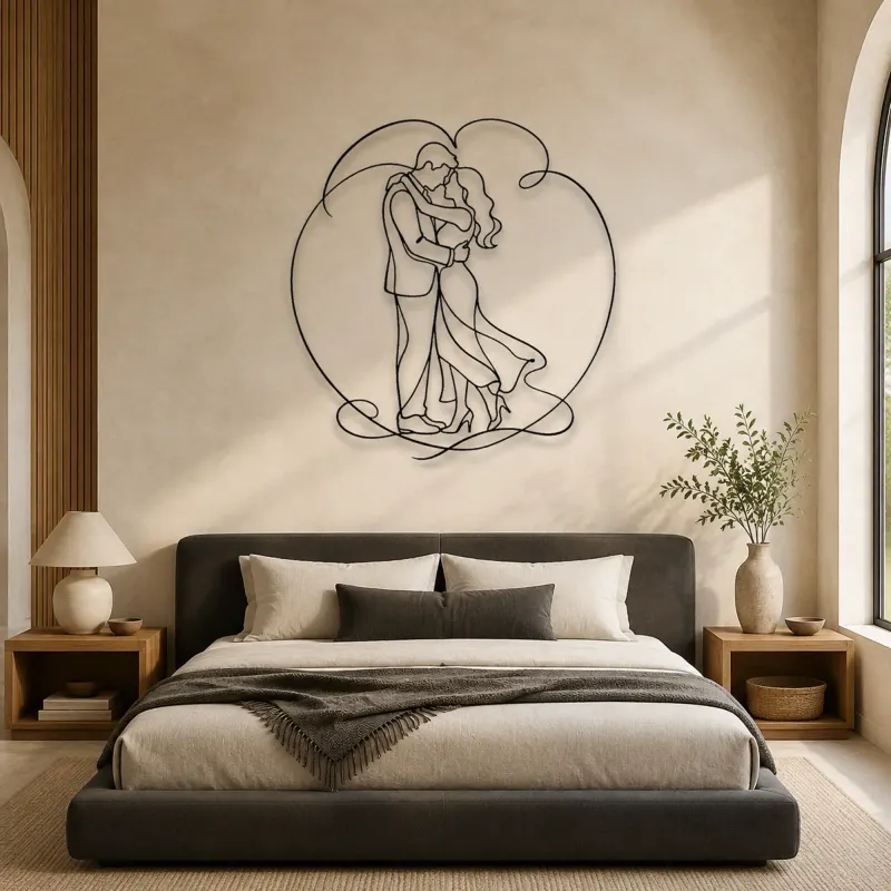 Anniversary Embrace Metal Wall Art | Romantic Couple Decor - lifestyle view 5