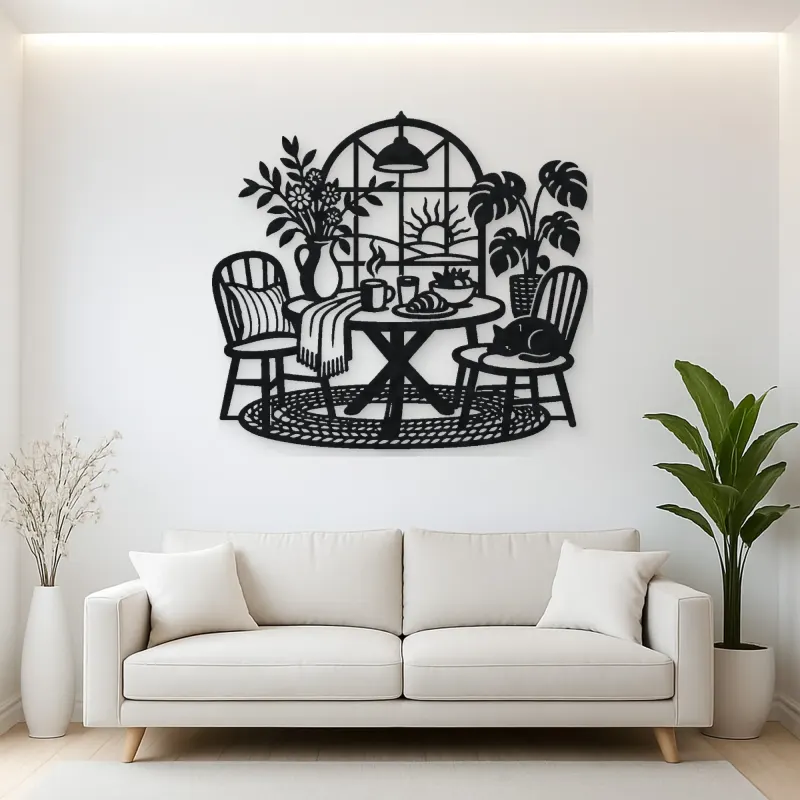 Breakfast Table Moment Metal Wall Art | Cozy Home Metal Decor