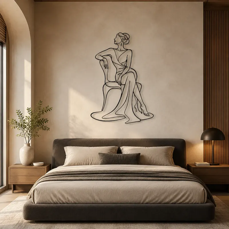 Graceful Chair Muse Metal Wall Art | Fashion Figure Wall Decor - lifestyle view 5