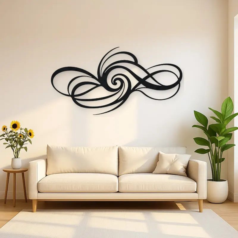 Minimal Spiral Motion Metal Wall Art | Modern Abstract Metal Decor