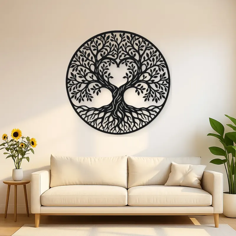 Heart Shaped Tree Metal Wall Art | Botanical Metal Wall Decor