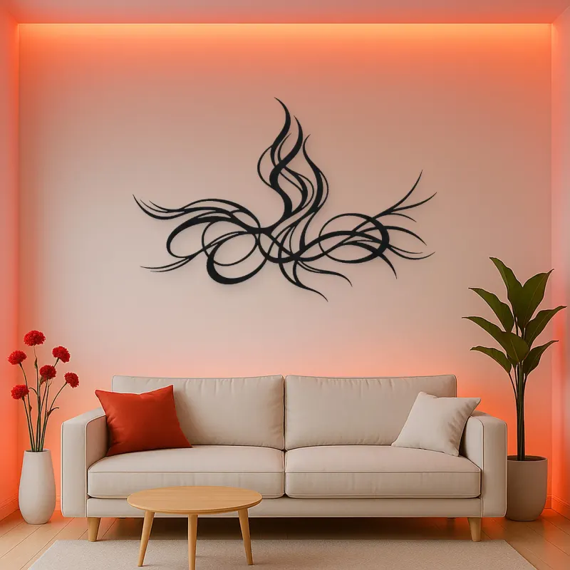 Rising Energy Lines Metal Wall Art | Modern Abstract Metal Decor