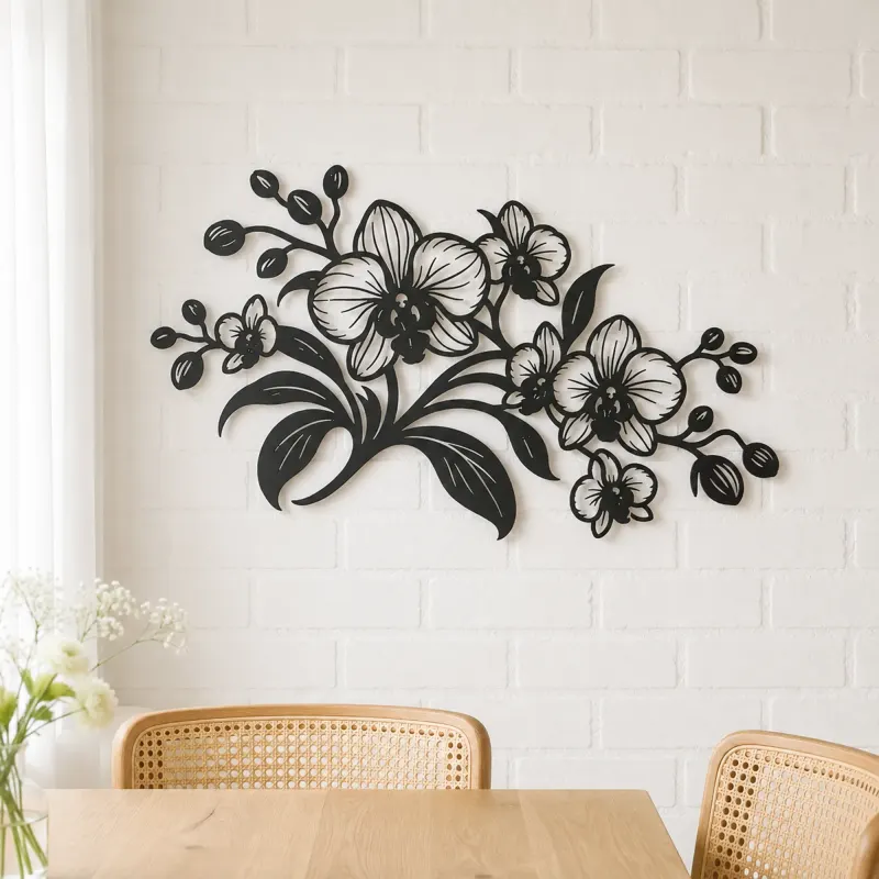 Orchid Elegance Metal Wall Art | Botanical Metal Wall Decor - lifestyle view 4
