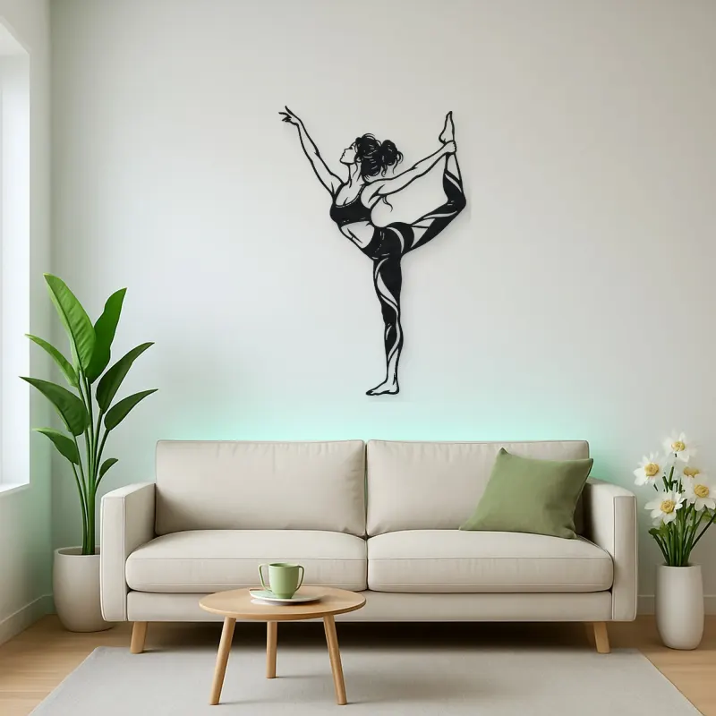 Dancer Pose Metal Wall Art | Movement Silhouette Decor