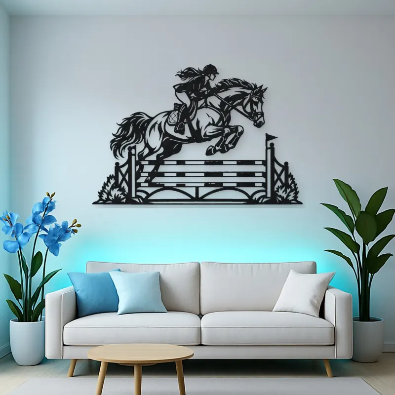 Show Jumping Moment Metal Wall Art | Equestrian Wall Decor