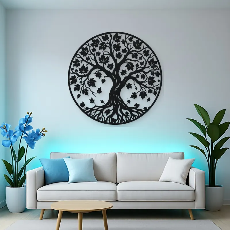 Autumn Leaf Tree Metal Wall Art | Botanical Metal Wall Decor