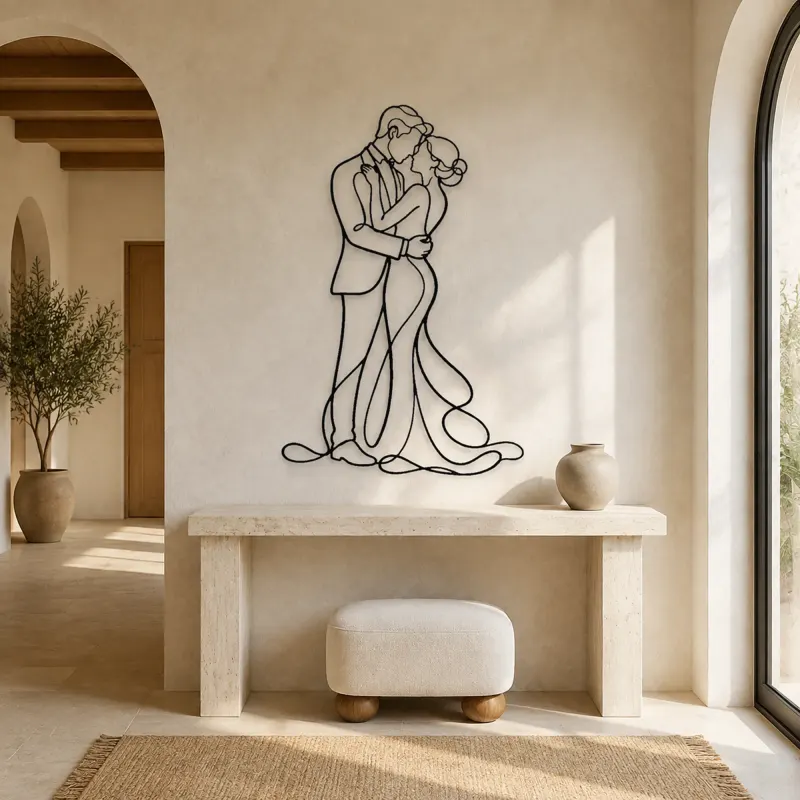 Elegant Evening Couple Metal Wall Art | Romantic Couple Decor - lifestyle view 3