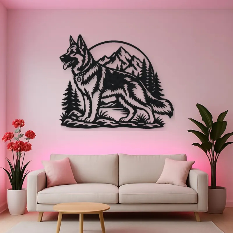 German Shepherd Profile Metal Wall Art | Pet Lover Silhouette Decor