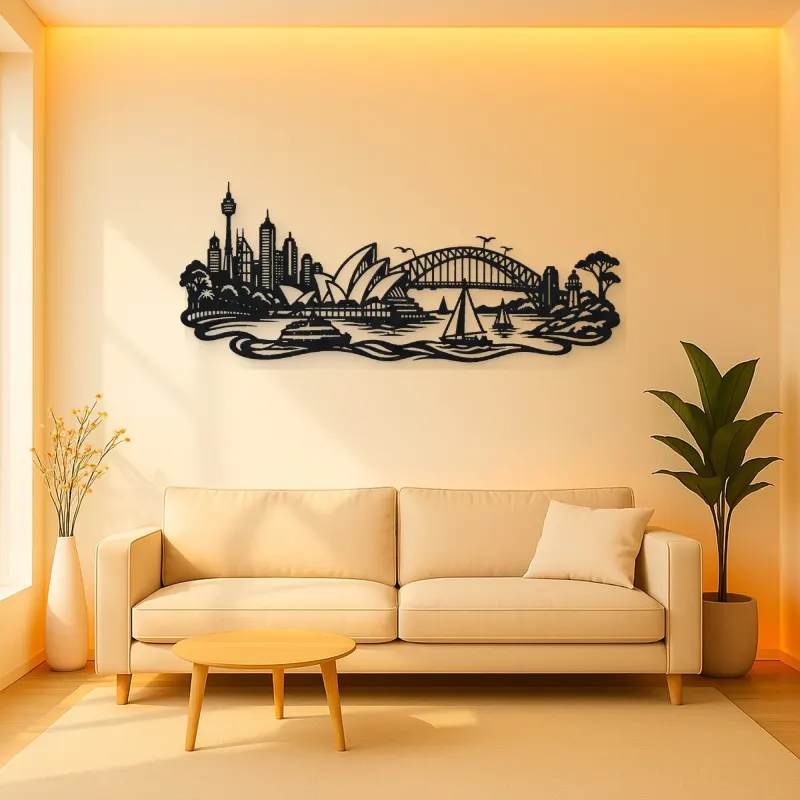 Sydney Harbour Flow Metal Wall Art | Travel and City Wall Decor