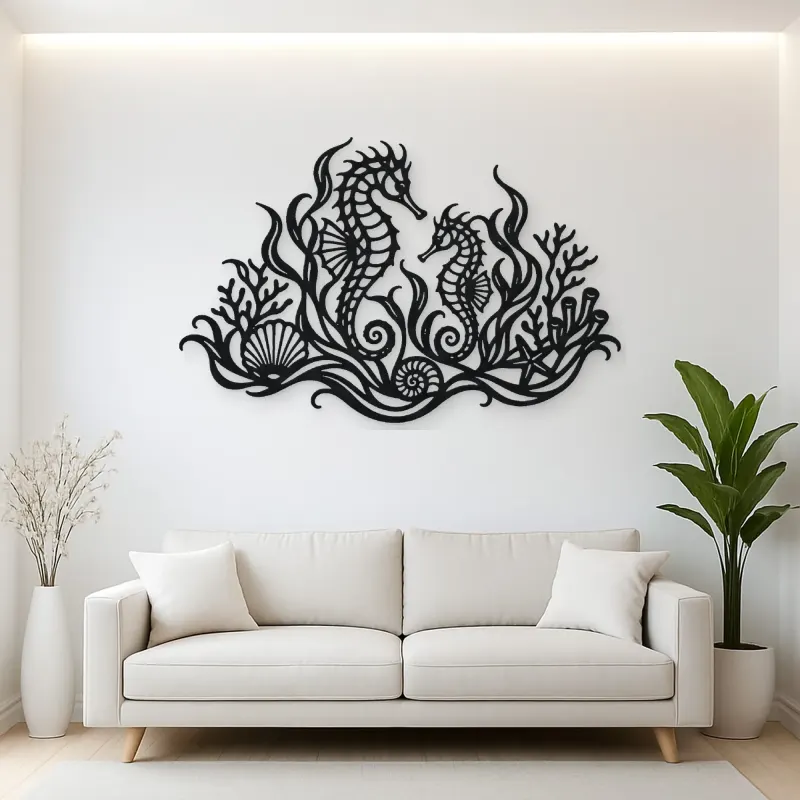 Seahorse Garden Metal Wall Art | Coastal and Nautical Wall Decor
