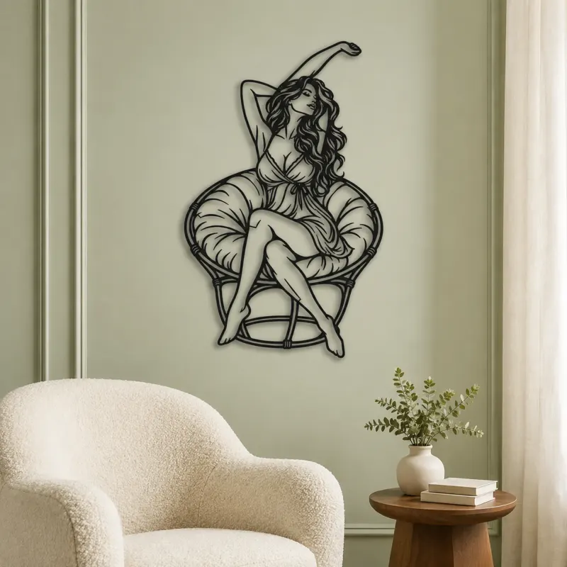 Morning Stretch Metal Wall Art | Movement Silhouette Decor - lifestyle view 2
