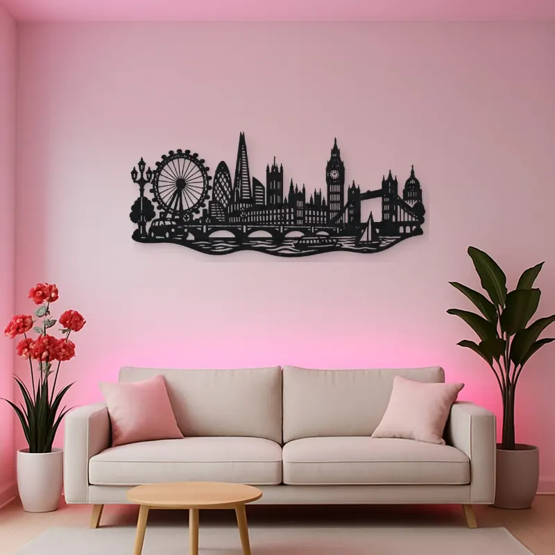 London Skyline Flow Metal Wall Art | Travel and City Wall Decor
