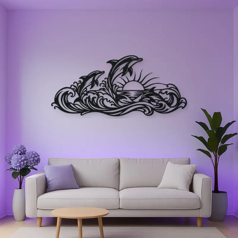 Dolphin Wave Dance Metal Wall Art | Coastal and Nautical Wall Decor