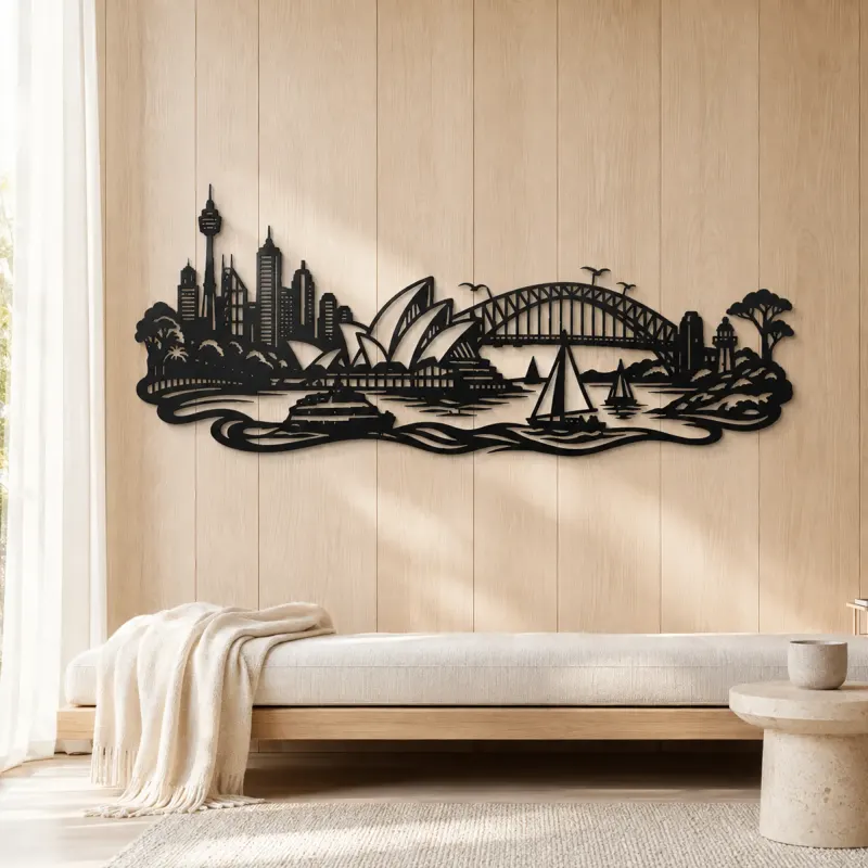 Sydney Harbour Flow Metal Wall Art | Travel and City Wall Decor - lifestyle view 5