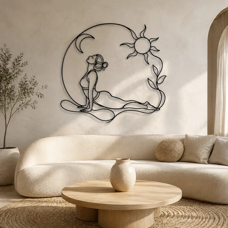 Cobra Pose Rise Metal Wall Art | Yoga and Meditation Wall Decor - lifestyle view 3