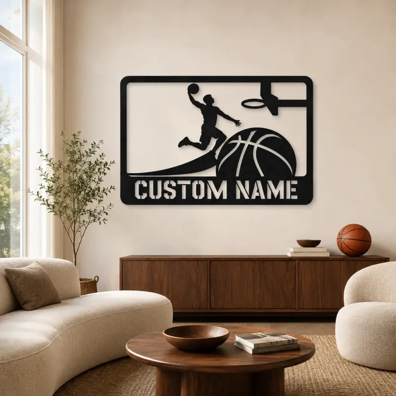 Décoration murale en métal personnalisée Dunk de basketball