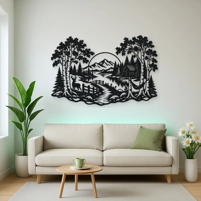 Birch Tree Path Metal Wall Art | Botanical Metal Wall Decor