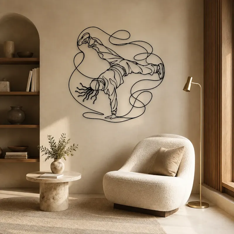 Breakdance Windmill Metal Wall Art | Dance Silhouette Wall Decor - lifestyle view 5