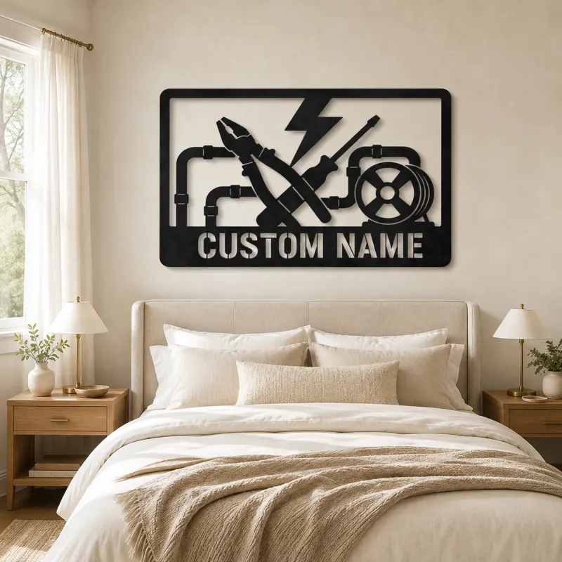 Personalized Electrician Tools Metal Wall Art - lifestyle view 2