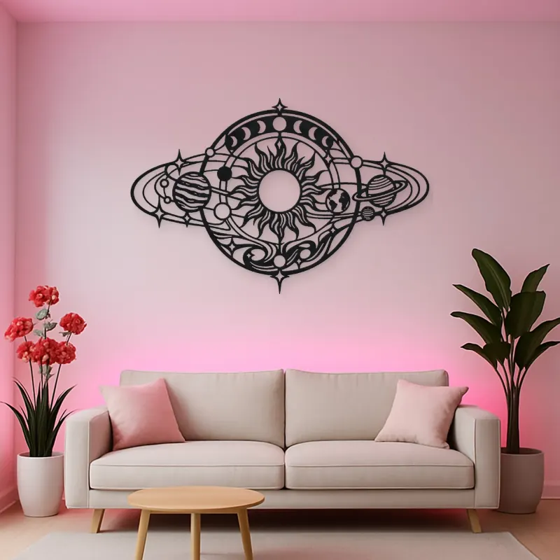 Orbiting Planets Flow Metal Wall Art | Modern Abstract Metal Decor