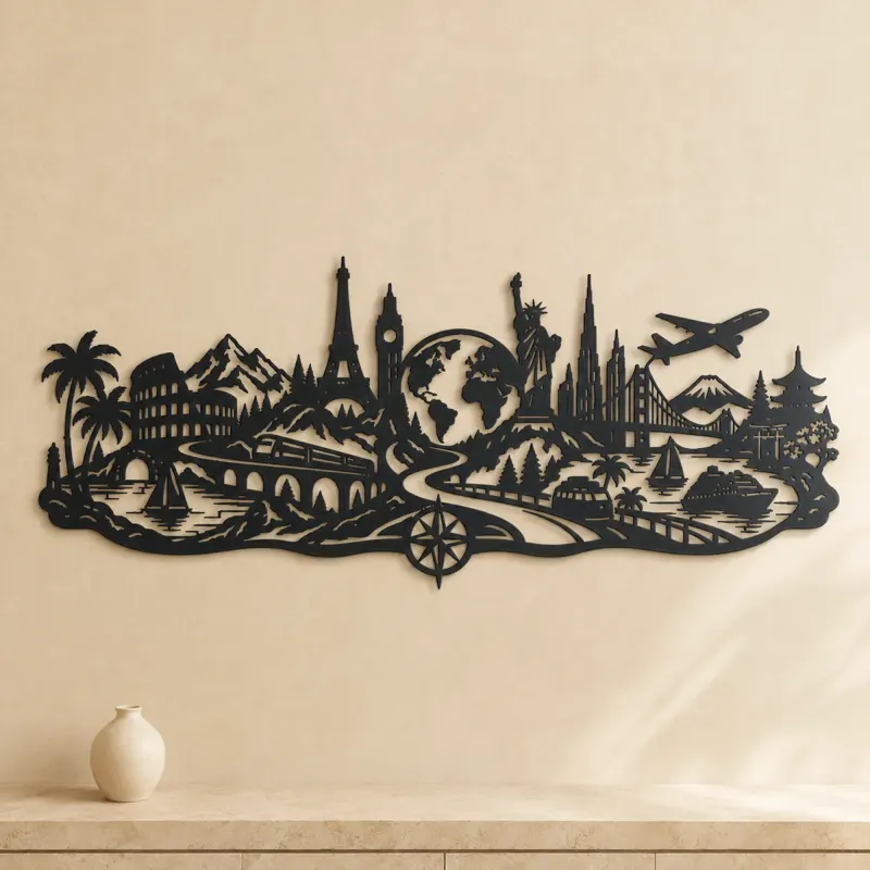 Endless Wanderlust Path Metal Wall Art | Modern Abstract Metal Decor - lifestyle view 3