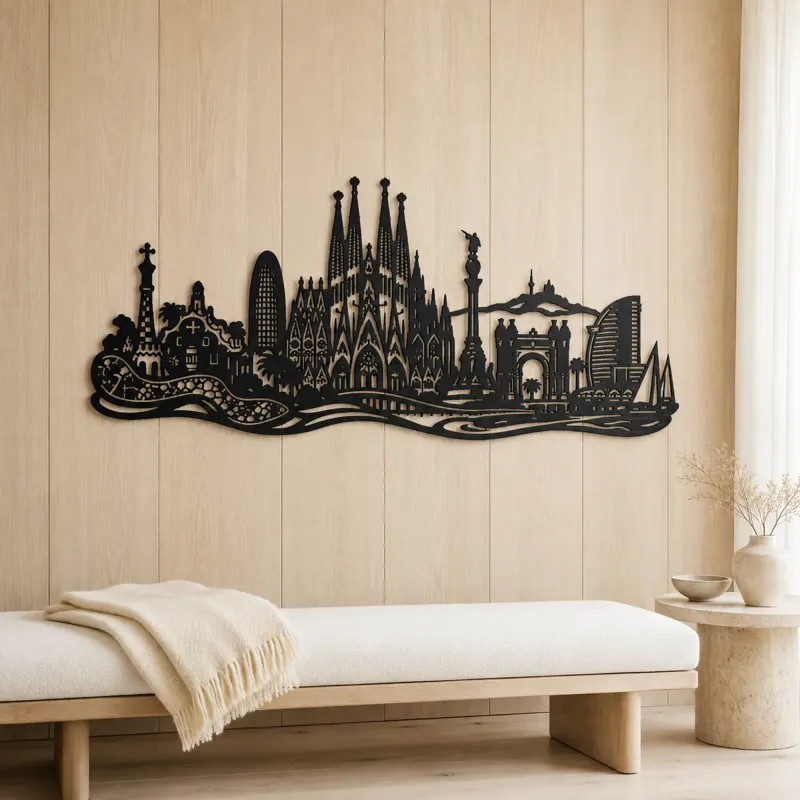 Barcelona Architecture Metal Wall Art | Travel and City Wall Decor - lifestyle view 5