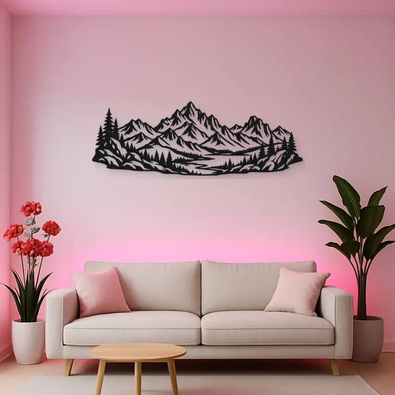 Rocky Ridge Panorama Metal Wall Art | Nature Silhouette Decor
