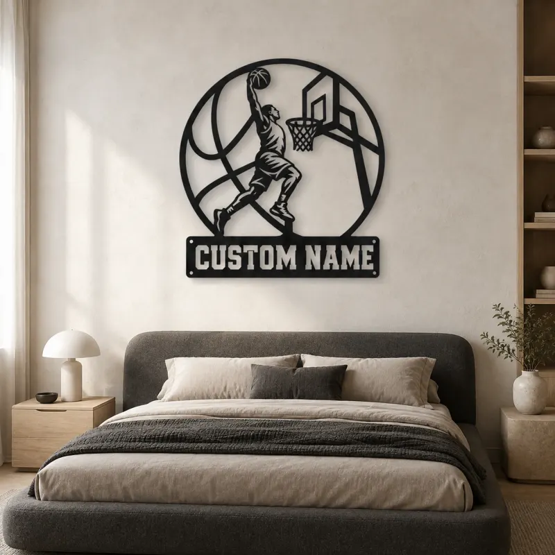 Personalized Slam Dunk Basketball Metal Wall Art - lifestyle view 3
