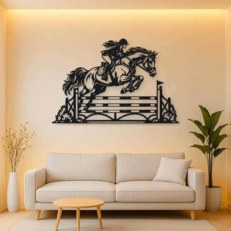 Show Jumping Moment Metal Wall Art | Equestrian Wall Decor