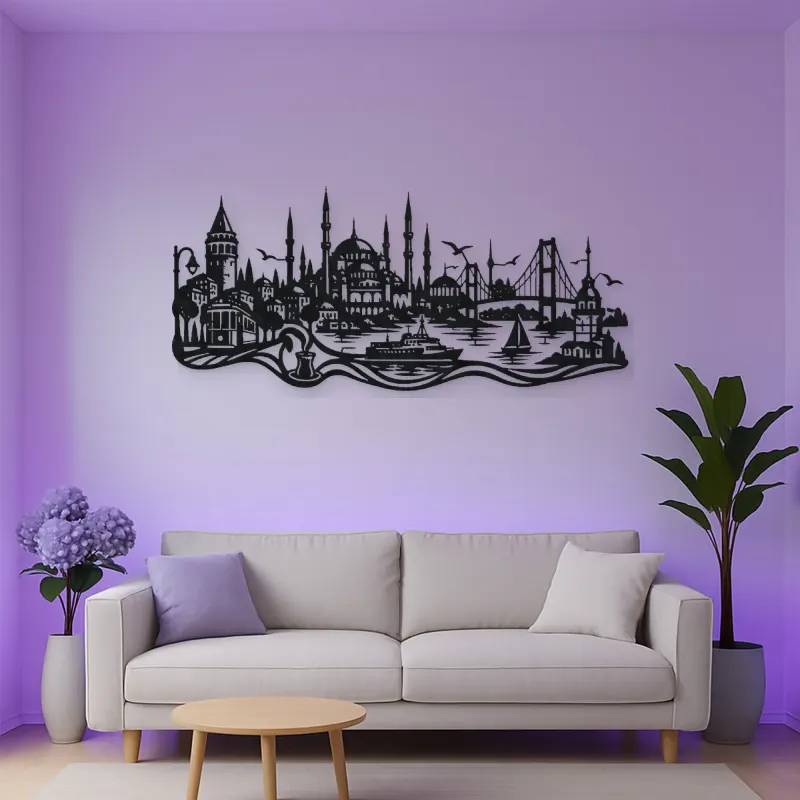 Istanbul Skyline Flow Metal Wall Art | Travel and City Wall Decor
