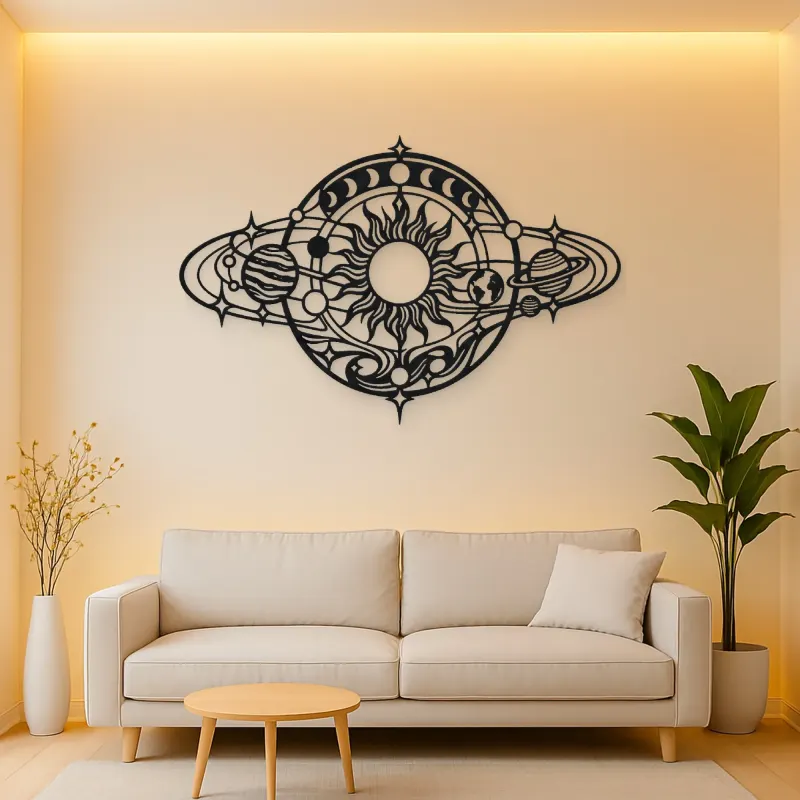Orbiting Planets Flow Metal Wall Art | Modern Abstract Metal Decor