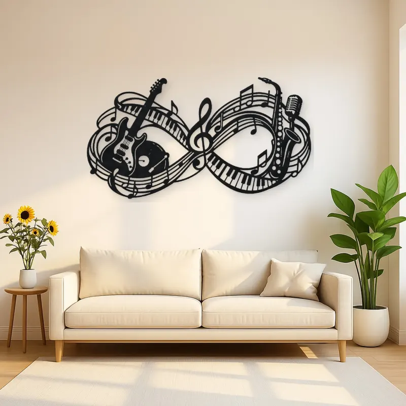 Infinite Melody Loop Metal Wall Art | Music Room Wall Decor