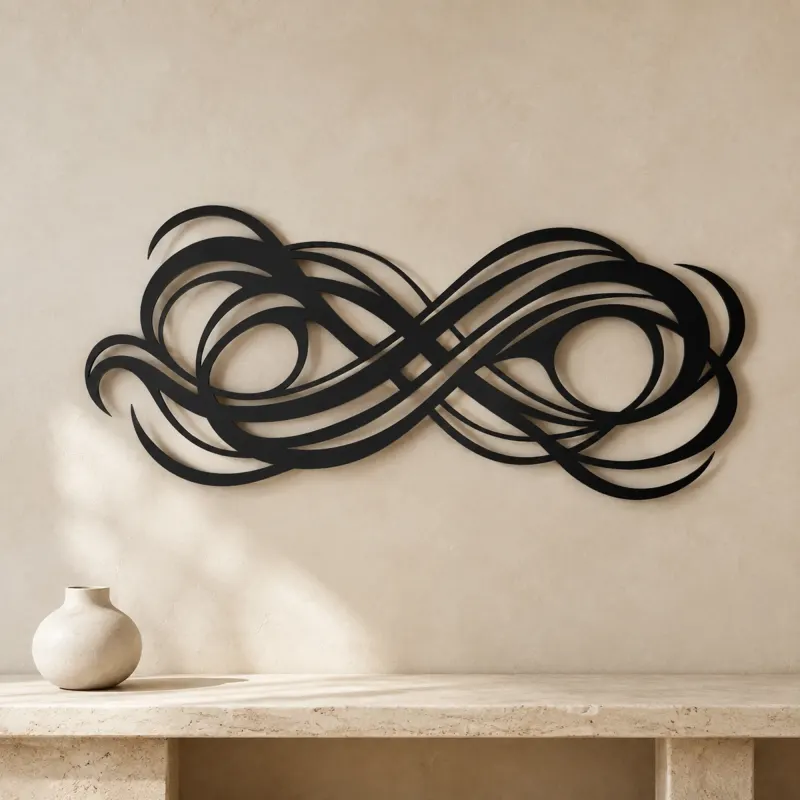 Interwoven Wave Ribbons Metal Wall Art | Modern Abstract Metal Decor - lifestyle view 3