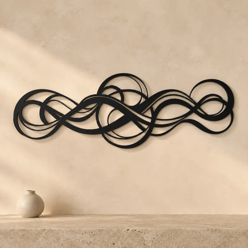Endless Motion Panorama Metal Wall Art | Modern Abstract Metal Decor - lifestyle view 3