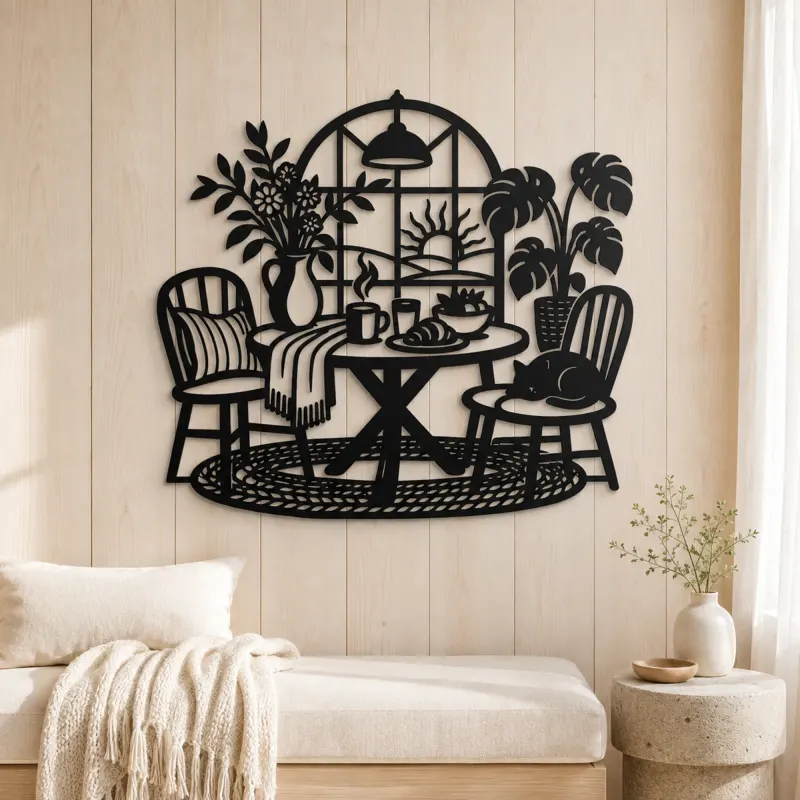 Breakfast Table Moment Metal Wall Art | Cozy Home Metal Decor - lifestyle view 5