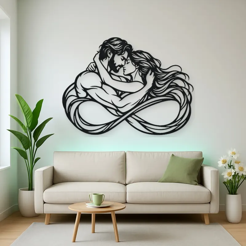 Eternal Loop Lovers Metal Wall Art | Romantic Couple Decor