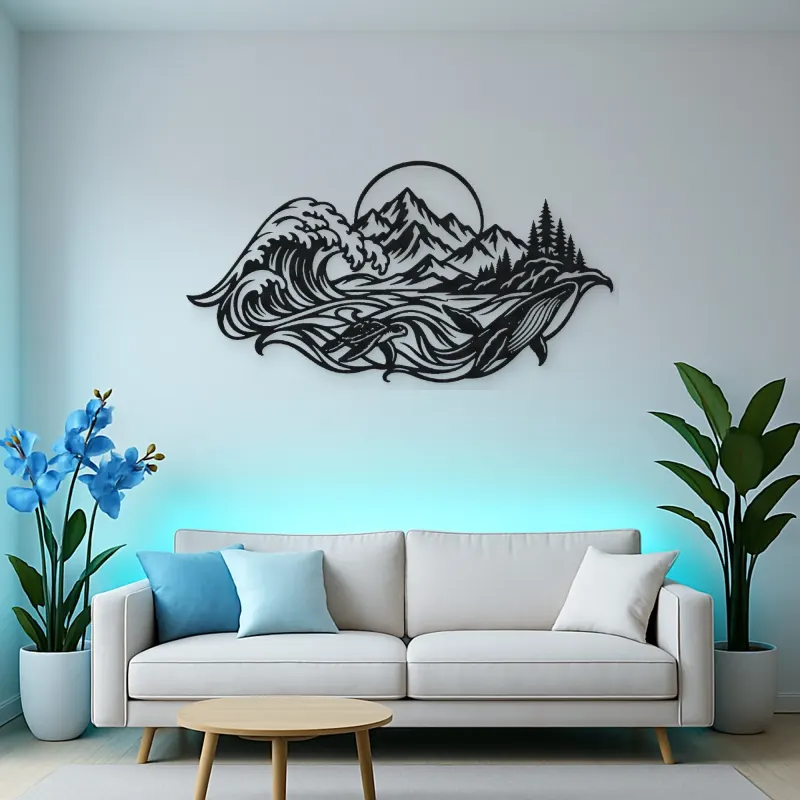 Ocean Mountain Fusion Metal Wall Art | Coastal and Nautical Wall Decor
