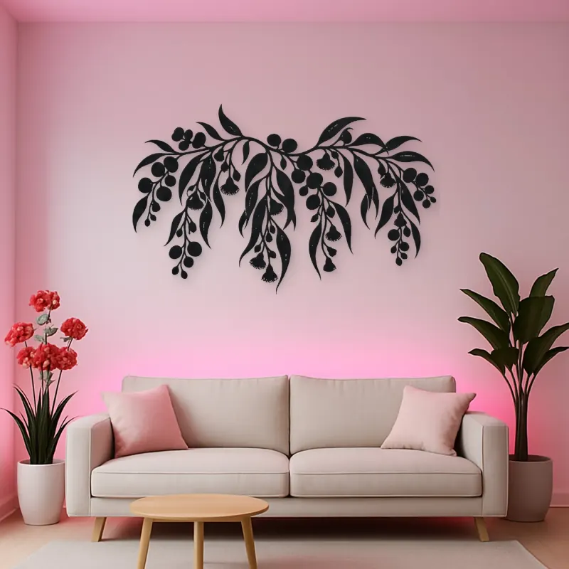 Eucalyptus Cascade Metal Wall Art | Botanical Metal Wall Decor