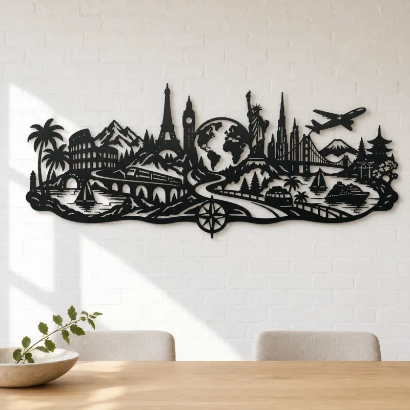 Endless Wanderlust Path Metal Wall Art | Modern Abstract Metal Decor - lifestyle view 4