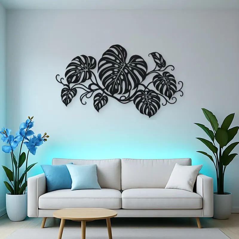 Monstera Leaf Rhythm Metal Wall Art | Botanical Metal Wall Decor