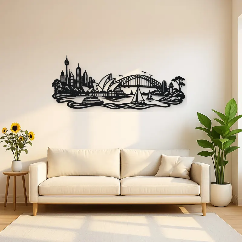 Sydney Harbour Flow Metal Wall Art | Travel and City Wall Decor