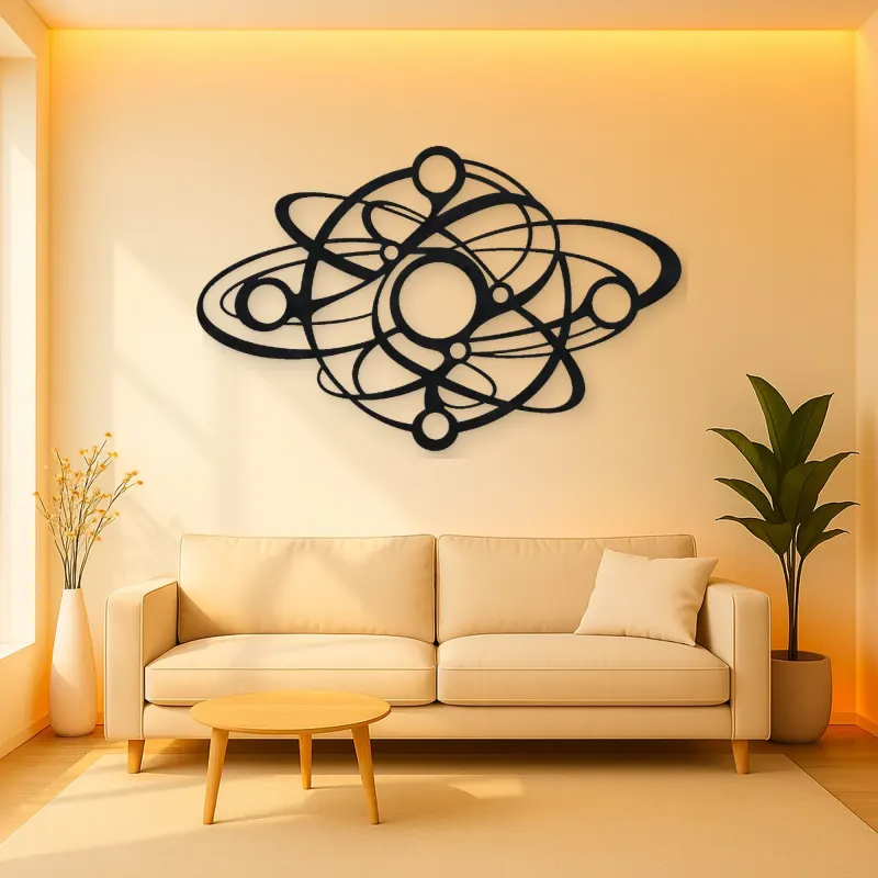 Orbiting Circle Harmony Metal Wall Art | Modern Abstract Metal Decor