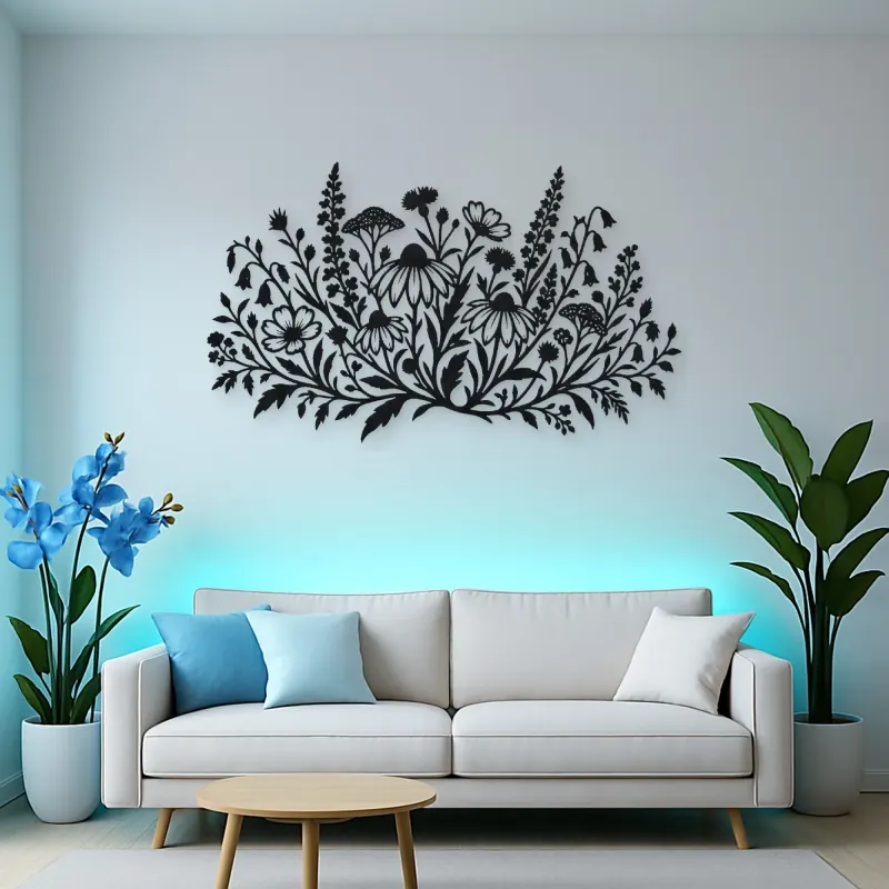 Wildflower Meadow Metal Wall Art | Botanical Metal Wall Decor