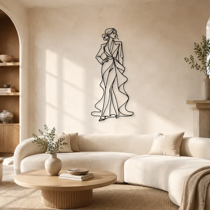 Cartel de metal modelo tejido fluido | Decoración mural figura de moda