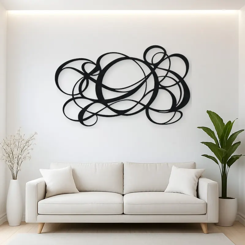 Asymmetric Circle Dance Metal Wall Art | Modern Abstract Metal Decor