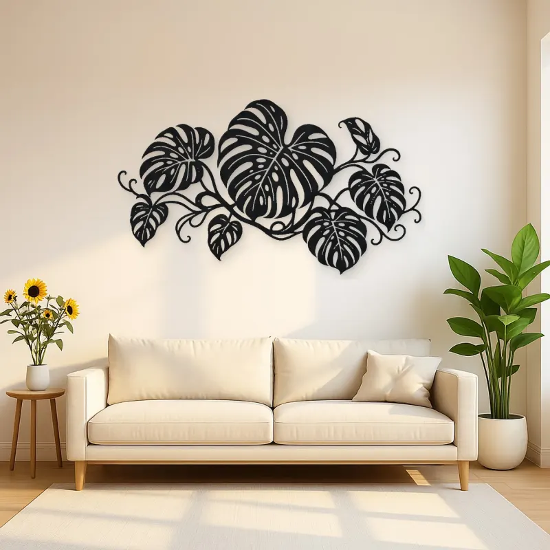 Monstera Leaf Rhythm Metal Wall Art | Botanical Metal Wall Decor