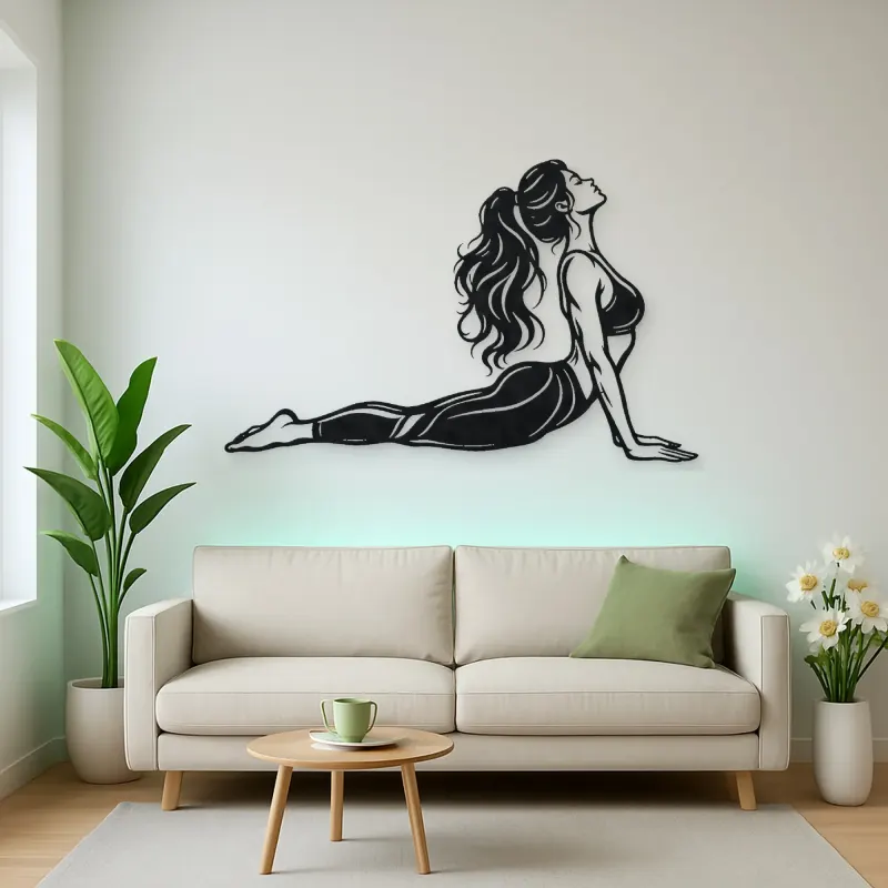 Cobra Pose Flow Metal Wall Art | Movement Silhouette Decor