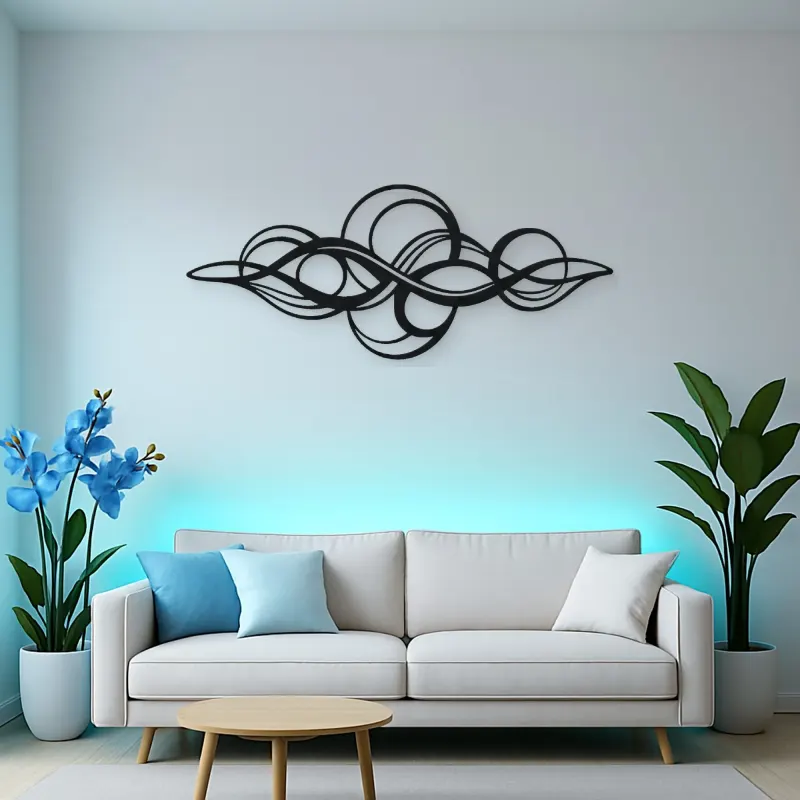 Calm Horizontal Rhythm Metal Wall Art | Modern Abstract Metal Decor